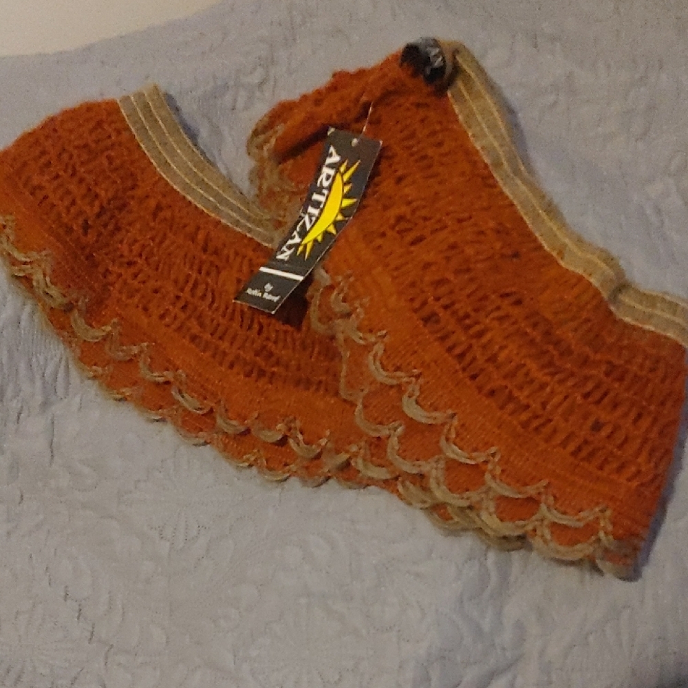 ✅$12 Add On Artizan Terracotta and Beige Scarf